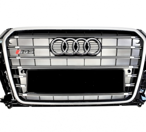 Решетка радиатора Audi Q3 SQ3 черная с хром рамкой (2011-2015)