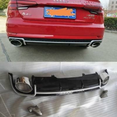 Диффузор (накладка) заднего стандартного бампера Audi A4 B9 RS4