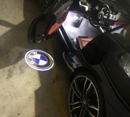 Подсветка дверей с логотипом авто БМВ