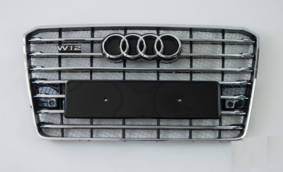 Решетка радиатора Audi A8 W12 черная + хром (2014-2017)