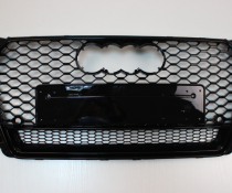Решетка радиатора Ауди A4 B9 RS4, черная + квадро