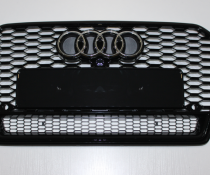 Решетка радиатора Ауди A6 C7 RS6, черная глянец, рестайл