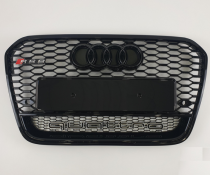 Решетка радиатора Audi A6 С7 черная + квадро (2011-2014)