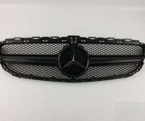 Решетка радиатора Mercedes W205 черный глянец (2014-2018)
