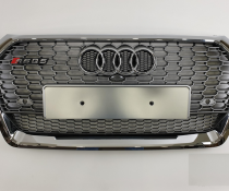 Решетка радиатора Audi Q5 RSQ5 серебро + хром рамка (2017-...)