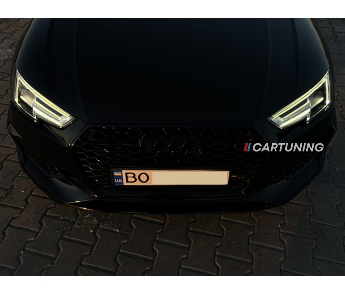 Решетка радиатора AUDI A4 B9 стиль S4 черная глянцевая (2019-2023)