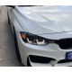 Накладки на фары (реснички) BMW F30 черный глянец ABS-пластик