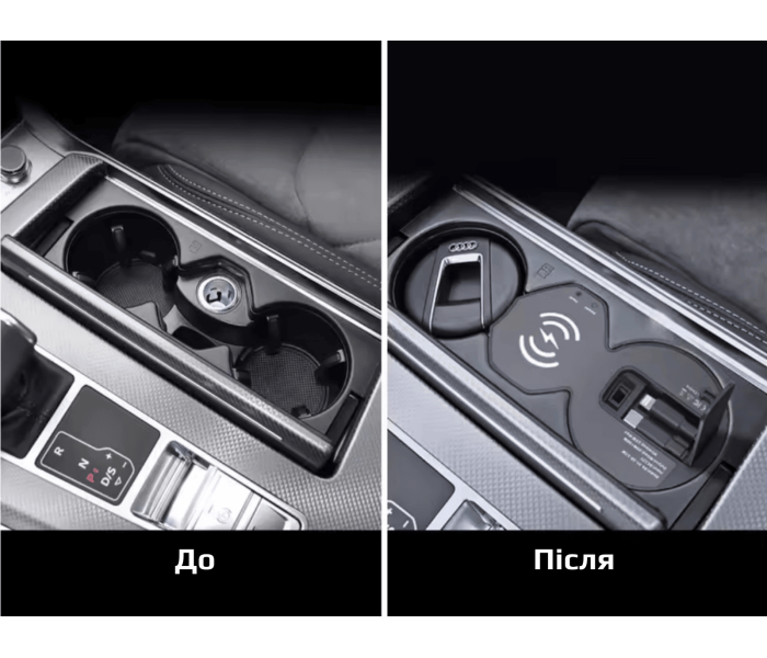 Бездротова автомобільна зарядка для Audi A6 C8 з 2-ма висувними кабелями