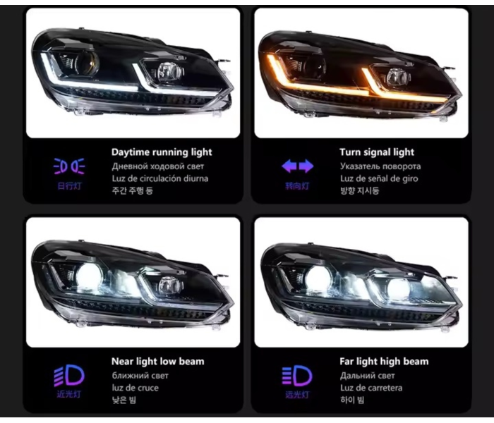 Оптика передня, світлодіодні фари на Volkswagen Golf 6
