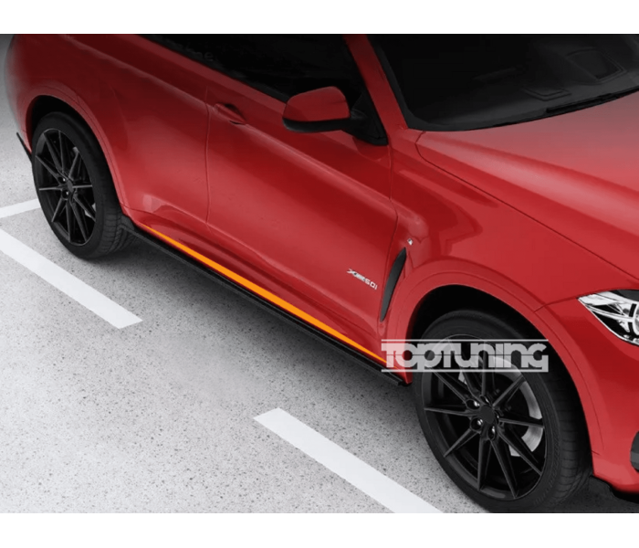 Пороги, накладки на пороги BMW X6 F16 (2014-2019) чорний глянець