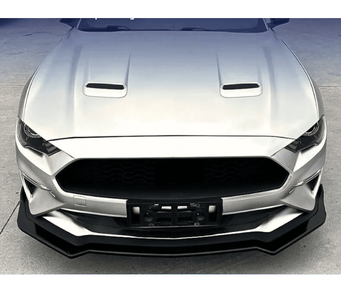 Накладка переднього бампера Ford Mustang MK6.5 Чорний глянець (ABS-пластик)