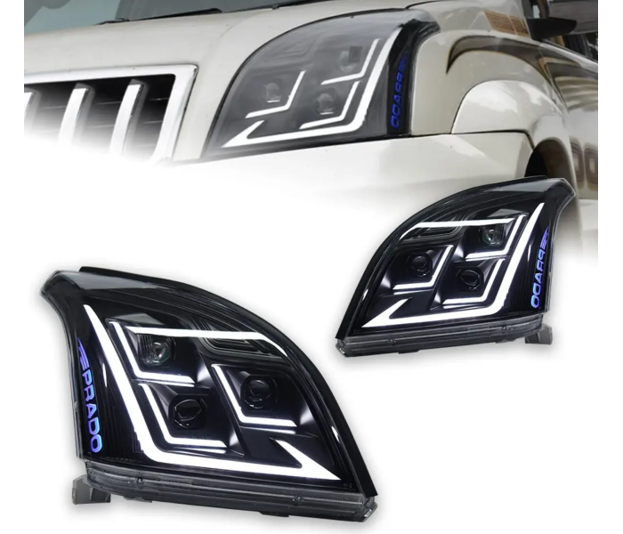 Оптика передня, світлодіодні фари Toyota Prado з DRL (2003-2009)