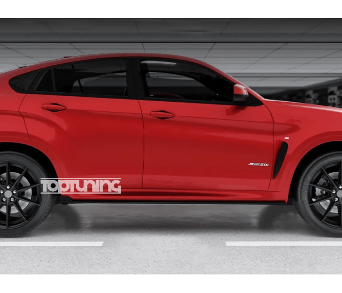 Пороги, накладки на пороги BMW X6 F16 (2014-2019) чорний глянець
