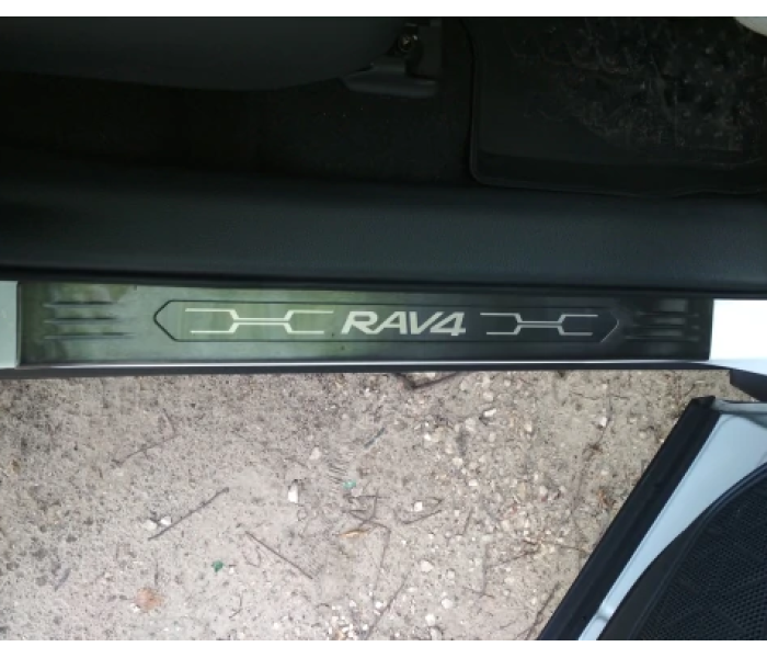 Накладки на пороги Toyota RAV4, темні задні (2019-...)