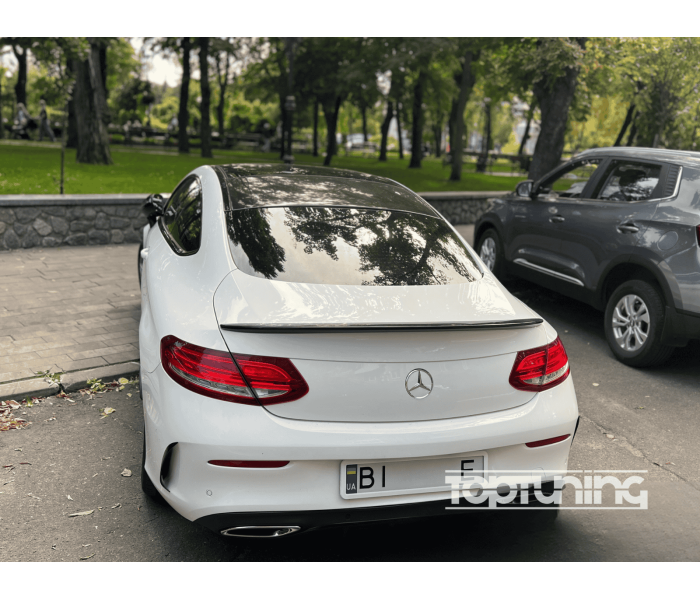 Спойлер ліп на багажник Mercedes-Benz C-class W205 купе (ABS-пластик) чорний глянець