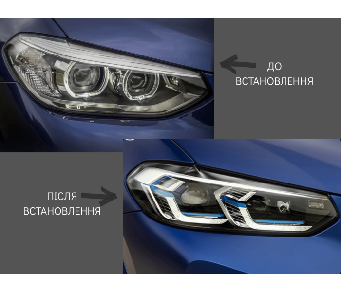 Оптика передня, світлодіодні фари BMW X3 G01 F97 / X4 G02 F98 на штатний ксенон
