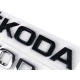 Наклейка-логотип 3D на багажник Skoda чорний глянець