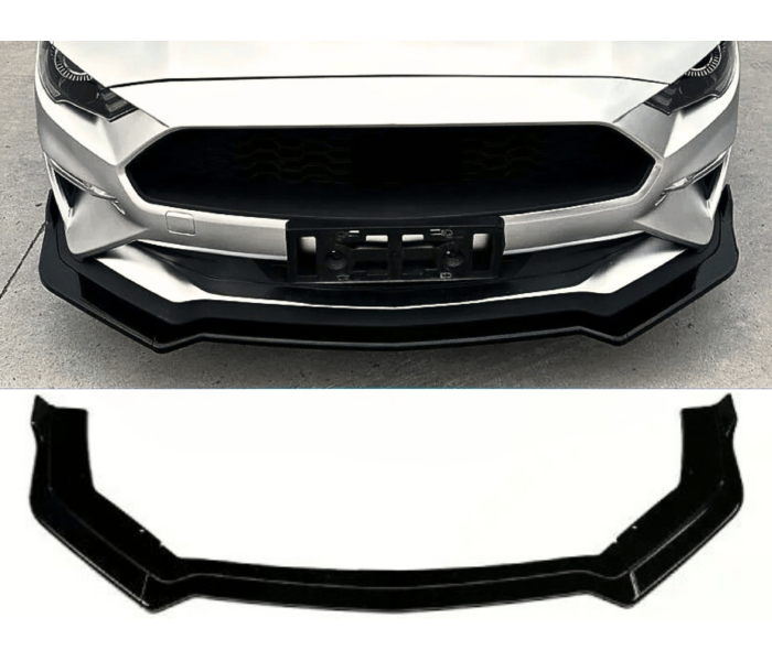 Накладка переднього бампера Ford Mustang MK6.5 Чорний глянець (ABS-пластик)