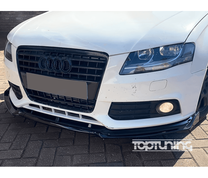 Накладка переднього бампера Audi A4 B8 8K  (2009-2012 р.в.) чорний глянець