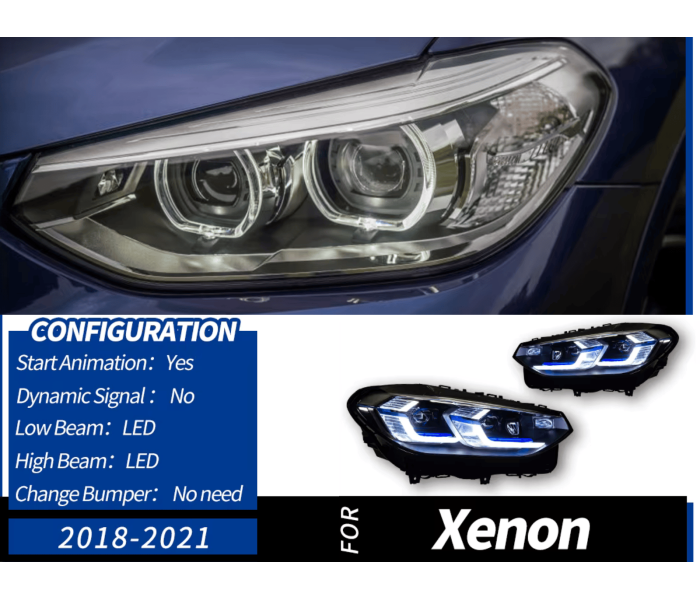 Оптика передня, світлодіодні фари BMW X3 G01 F97 / X4 G02 F98 на штатний ксенон