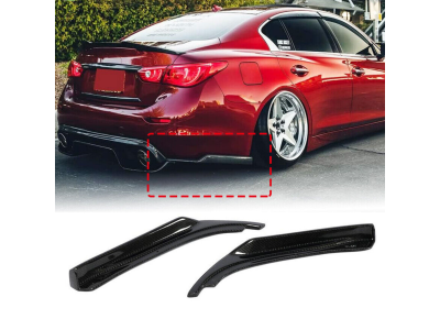 Бічні накладки заднього бампера Infiniti Q50 Q50S у чорному глянці (2014-2023)