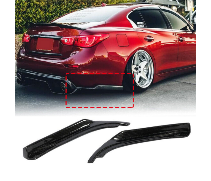 Бічні накладки заднього бампера Infiniti Q50 Q50S у чорному глянці (2014-2023)