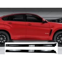 Пороги, накладки на пороги BMW X6 F16 (2014-2019) чорний глянець