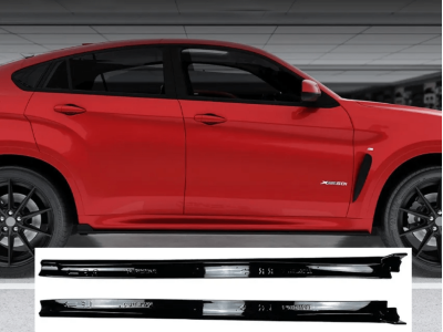 Пороги, накладки на пороги BMW X6 F16 (2014-2019) чорний глянець
