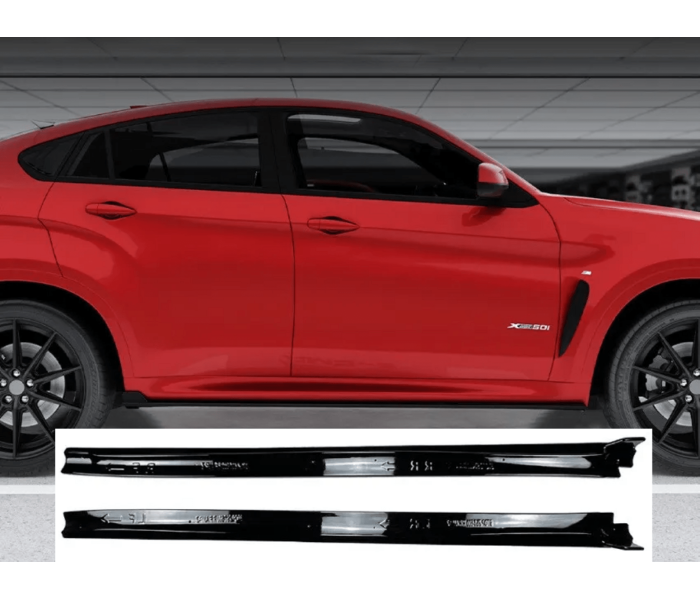 Пороги, накладки на пороги BMW X6 F16 (2014-2019) чорний глянець