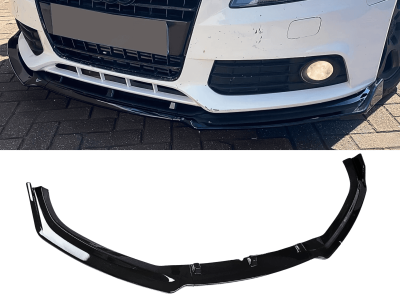Накладка переднього бампера Audi A4 B8 8K  (2009-2012 р.в.) чорний глянець