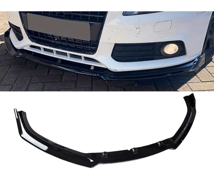 Накладка переднього бампера Audi A4 B8 8K  (2009-2012 р.в.) чорний глянець