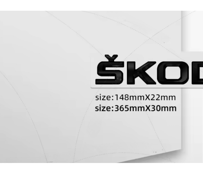 Наклейка-логотип 3D на багажник Skoda чорний глянець
