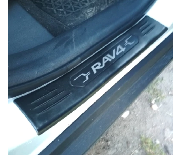 Накладки на пороги Toyota RAV4, темні задні (2019-...)
