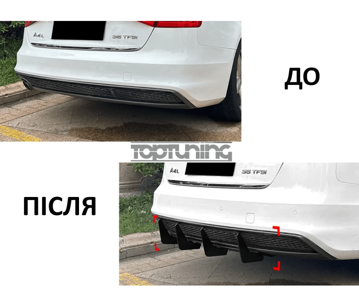 Накладка (протектор) заднього бампера Audi A4 B8.5 Sline (2013-2016 р.в.)