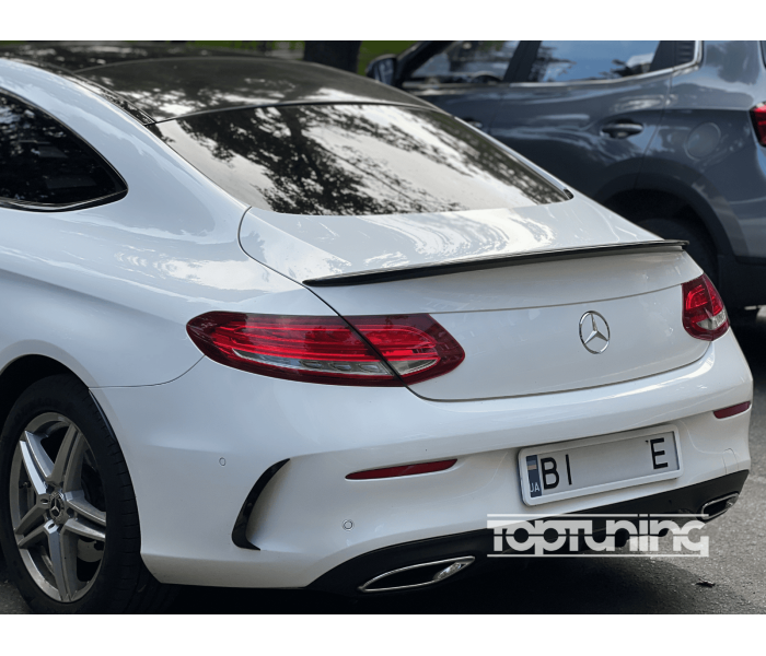 Спойлер ліп на багажник Mercedes-Benz C-class W205 купе (ABS-пластик) чорний глянець