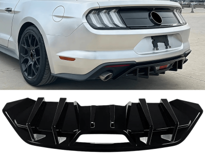 Накладка заднего бампера Ford Mustang MK6.5 Черный глянцевый (ABS-пластик)