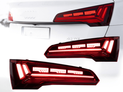 Оптика задня, ліхтарі на Audi Q5 (2018-2021) чрвоні