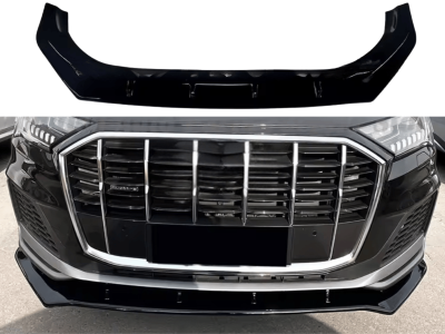 Накладка переднего бампера Audi Q7 S-line( 20-23 г.в.) черный глянец