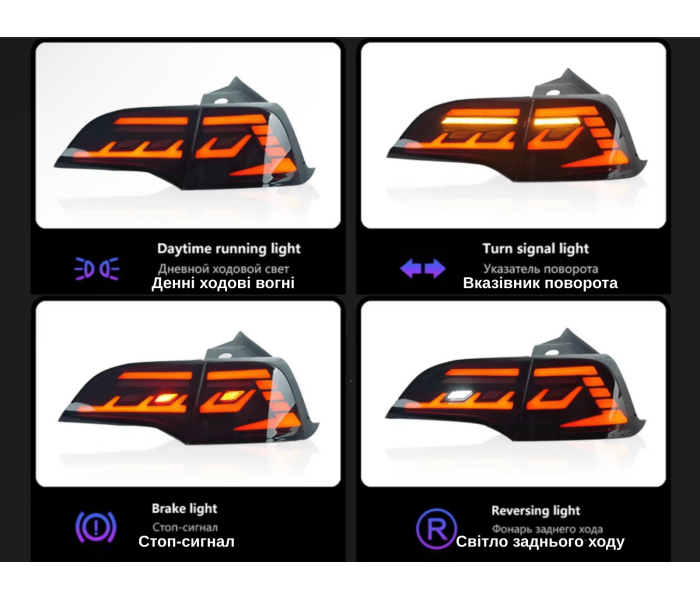 Оптика задня, ліхтарі Tesla Model 3 / Model Y Full Led (2017-2020)