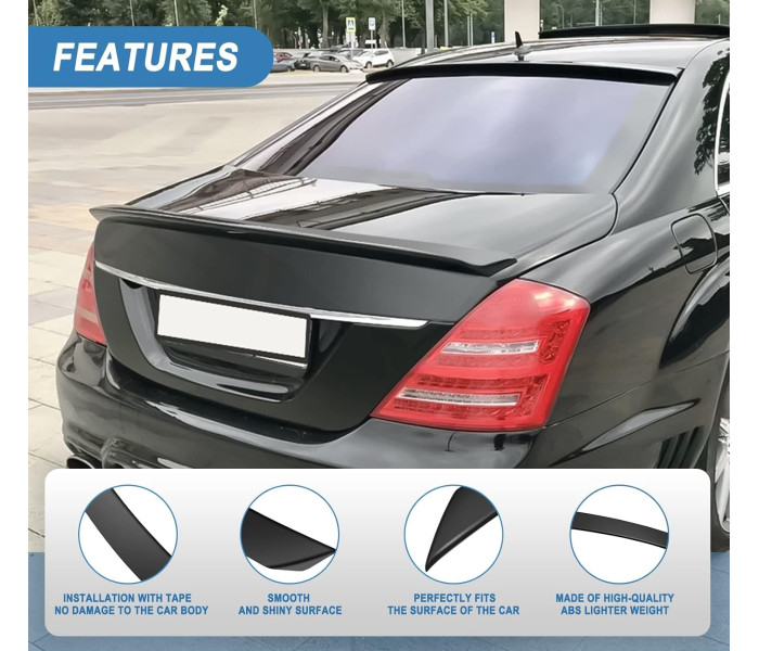 Спойлер Mercedes W221 чорний глянсовий ABS-пластик