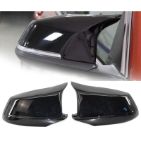 Накладки на дзеркала BMW F10 / F11 / F18, чорні глянець, дорестайл