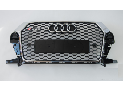 Решітка радіатора Audi Q3 RSQ3 чорна + хром рамка (2015-2018)