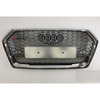 Решетка радиатора Audi Q5 RSQ5 серебро + хром рамка (2017-...)