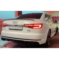 Дифузор (накладка) заднього стандартного бампера Audi A4 B9 S4 black
