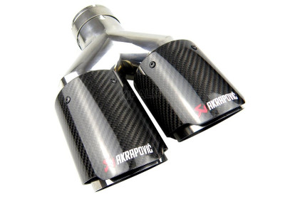 Насадка на глушитель двойная Акрапович Ево Y-тип карбон