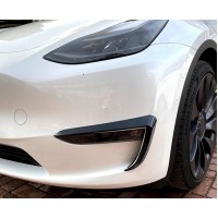 Накладки переднего бампера Tesla Model 3 черный глянец (2017-...)
