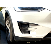 Накладки переднего бампера Tesla Model X черный глянец (2015-...)