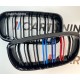 Решетка радиатора на BMW X5 F15 / X6 F16 стиль М черная глянцевая + триколор