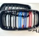 Решетка радиатора на BMW X5 F15 / X6 F16 стиль М черная глянцевая + триколор