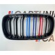 Решетка радиатора на BMW X5 F15 / X6 F16 стиль М черная глянцевая + триколор